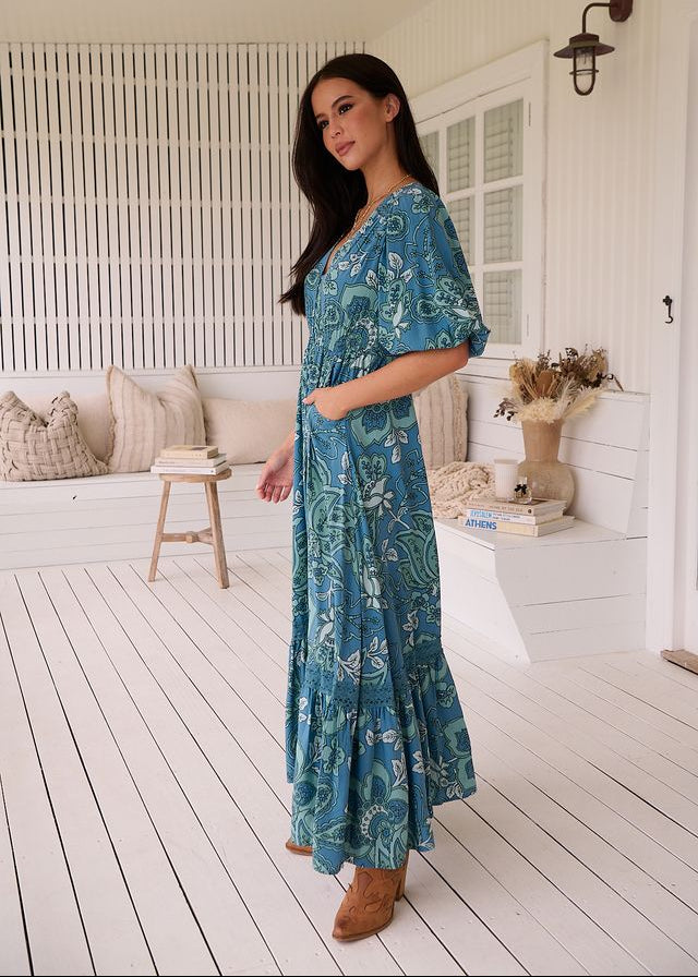 Vestido largo estampado