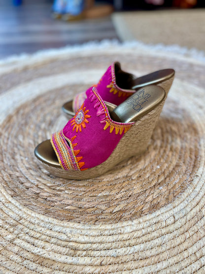 Sandalias Flor en Fucsia