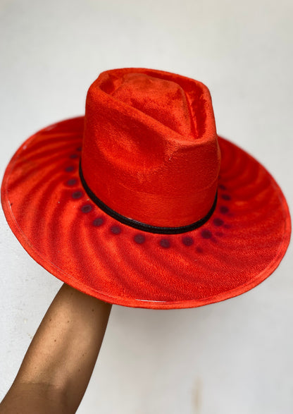 Sombrero gamuza rojizo